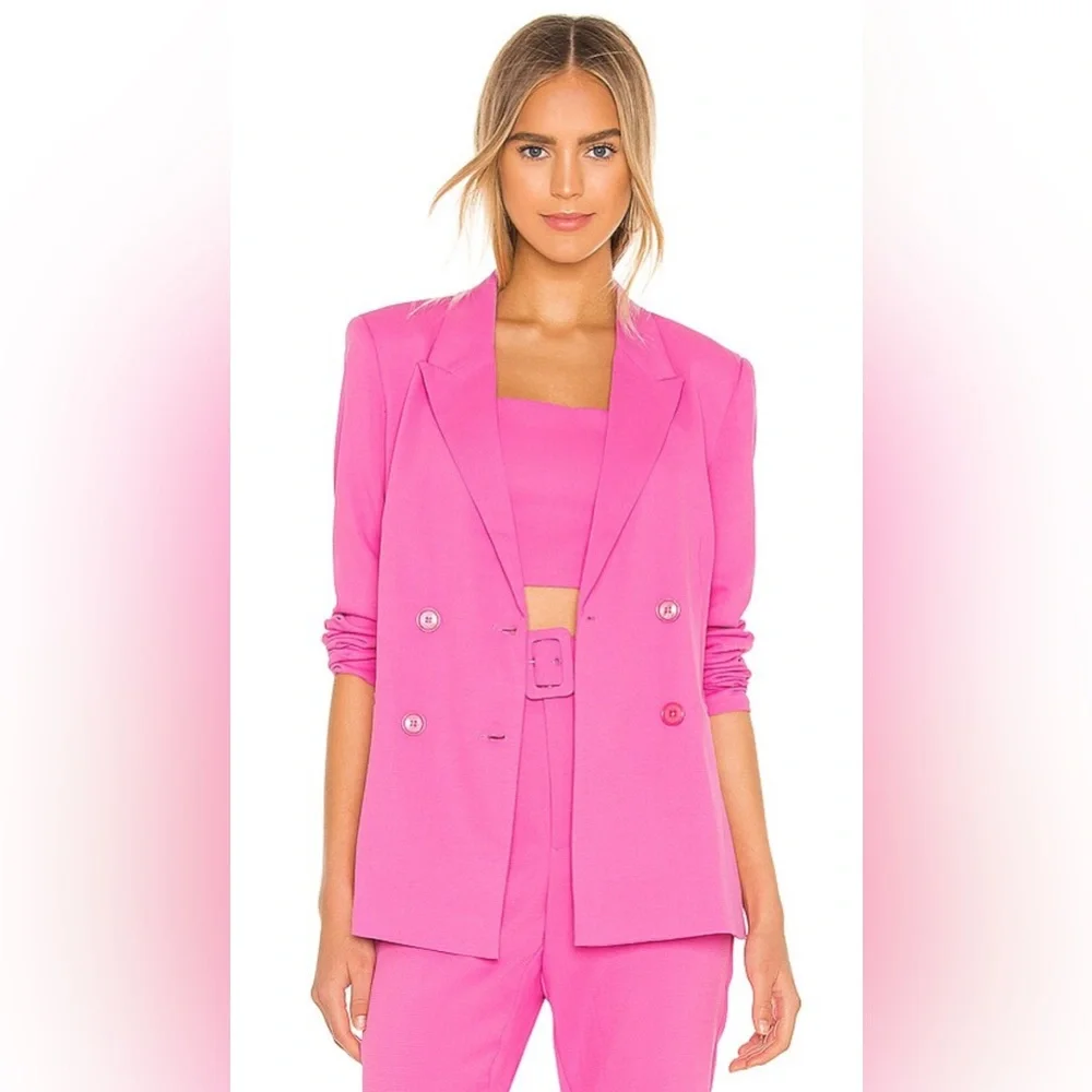 Bardot Parisienne Double Breasted Blazer in Pink Pop Size XL New